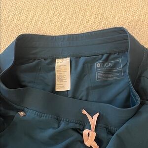 Figs Caribbean Blue Scrub Pants with Pink Drawstring Womens XL TALL